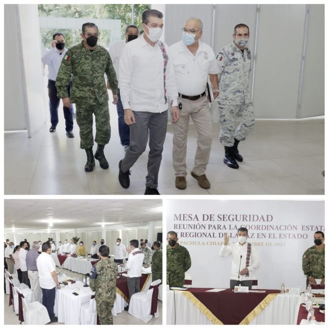 Desde Tapachula, encabeza Rutilio Escandón Mesa de Coordinación Estatal para la Paz y la Seguridad
