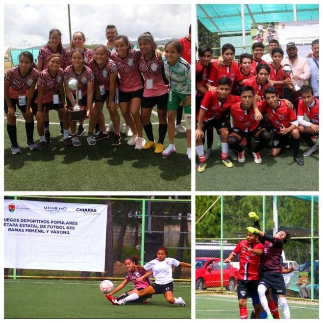 Comalapa y Tuxtla, monarcas del Estatal de Futbol 6x6 de Juegos Nacionales Populares 2019