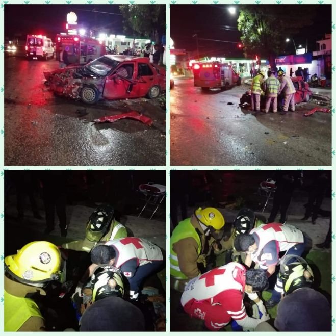 Cuatro lesionados deja accidente en Fátima