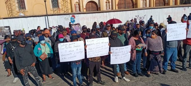 El Frente Campesino Popular de Chiapas se manifiesta en SC