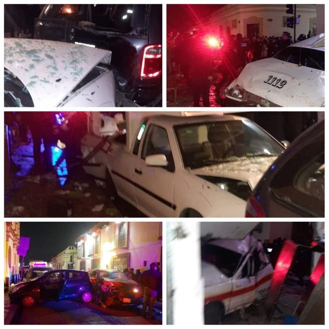 Cuatro heridos deja  accidente en el centro histórico de San Cristóbal de Las Casas