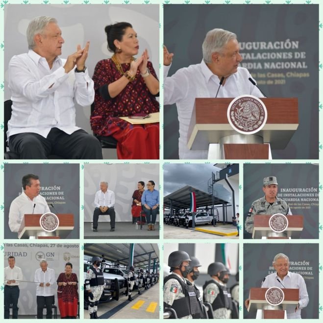Inaugura Presidente Andrés Manuel López Obrador cuartel de la Guardia Nacional en San Cristóbal de Las Casas