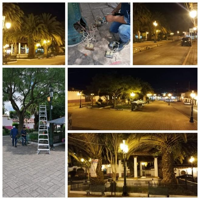 Continúa Ayuntamiento de San Cristóbal de Las Casas con rehabilitación de luminarias en barrios y plazuelas