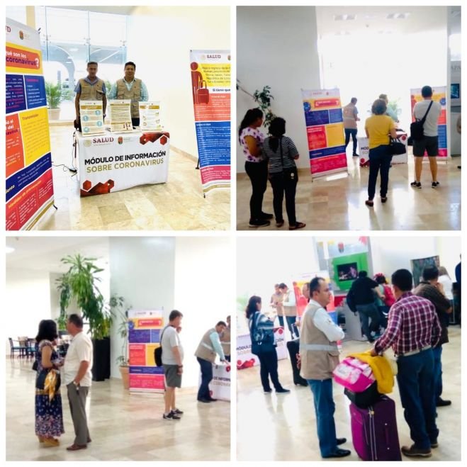 Activan módulos de información sobre coronavirus en aeropuertos de Chiapas