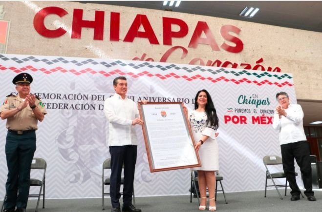 Encabeza Rutilio Escandón conmemoración del 196 Aniversario de la Federación de Chiapas a México