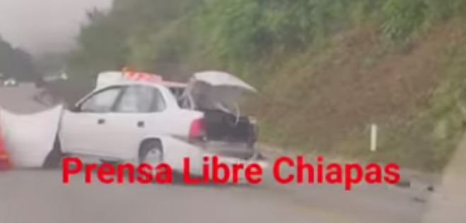 Daños materiales deja accidente en la carretera SC-Chiapa de Corzo