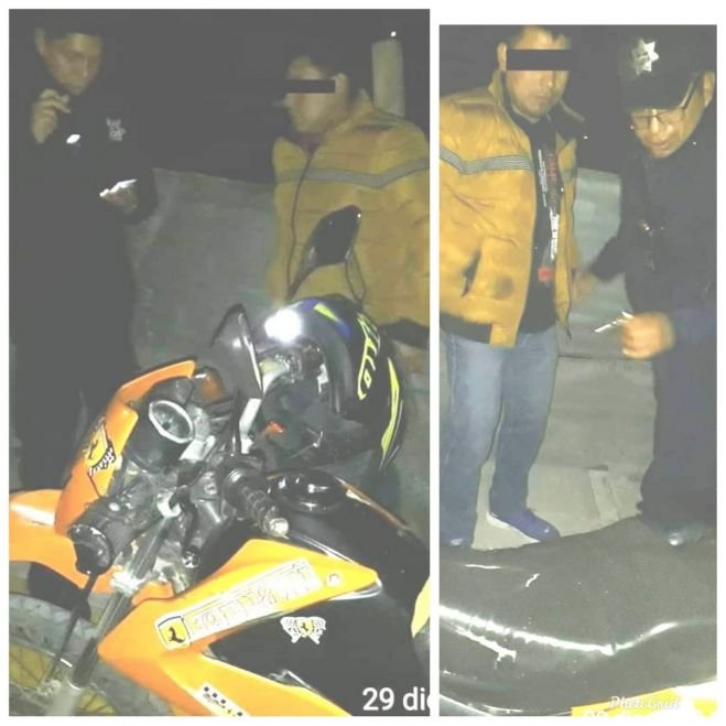 Policías detienen a sujeto y aseguran moto con reporte de robo