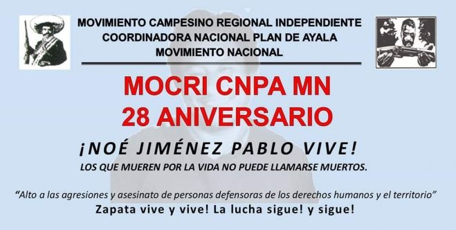 Con una movilización el Mocri Mocri-Cnpa-Mn, celebrará sus 28 años de fundación