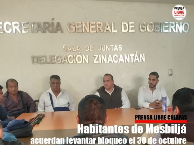 Habitantes de Mesbiljá acuerdan levantar bloqueo el 30 de octubre 