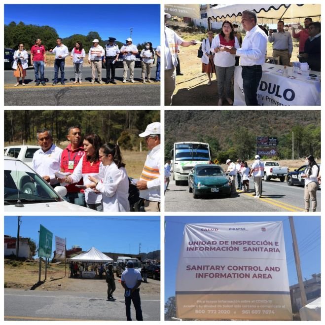 Instalan Unidades de Inspección e Información Sanitaria en las entradas de San Cristóbal de Las Casas  