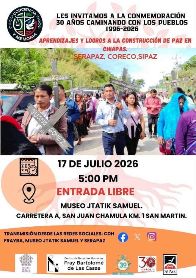 Organizaciones conmemoran 30 años de trabajo por la paz y los derechos humanos 