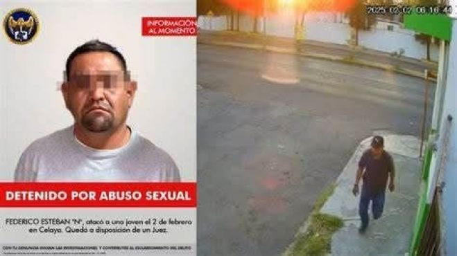 Detienen a Hombre que mordió en el glúteo a una mujer en Celaya, Guanajuato.