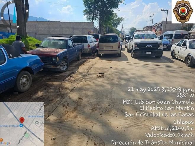Tránsito Municipal retira vehículos de la vía pública en San Cristóbal de Las Casas