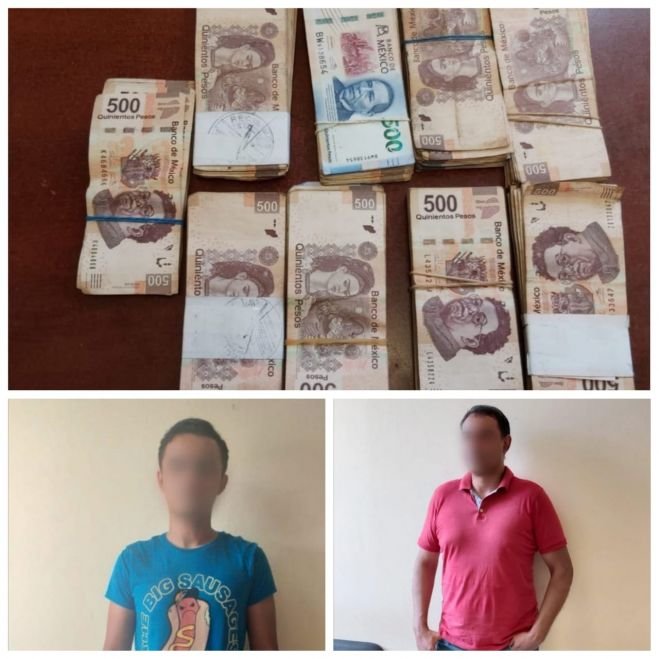 SSyPC detiene a dos personas con m&aacute;s de 400 mil pesos de procedencia ilegal en Tapachula