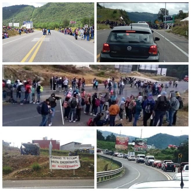 Normalistas egresados de la Jacinto Canek  se manifiestan en la carretera de cuota