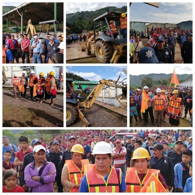 Dan banderazo de construcción de aulas en  Sisim, municipio de Chalchihuitán. 