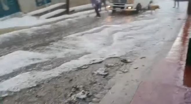 Fuerte granizada en la zona poniente de San Crist&oacute;bal de Las Casas