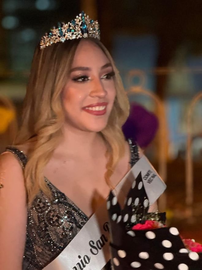 Karla Cancino, representante del barrio de San Ramón, candidata a Reina de la Primavera y de la Paz 2025 