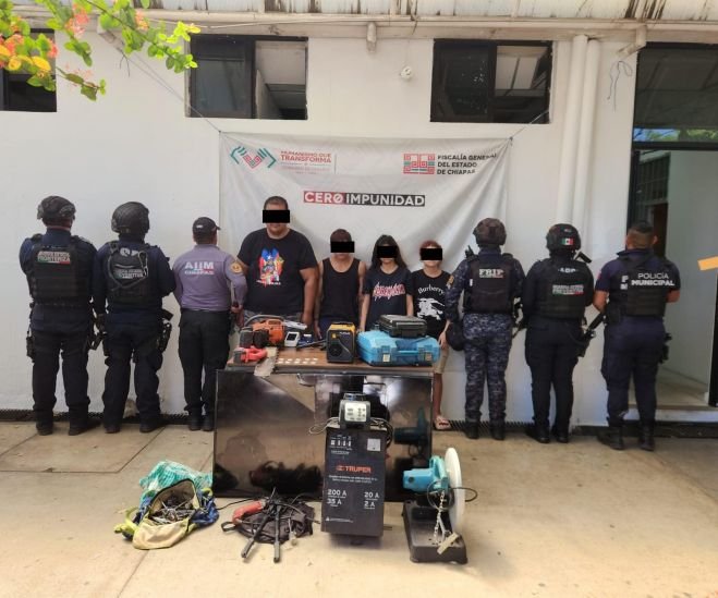 Grupo Interinstitucional detiene a 4 personas por los delitos de robo con violencia agravado, contra la salud y otros