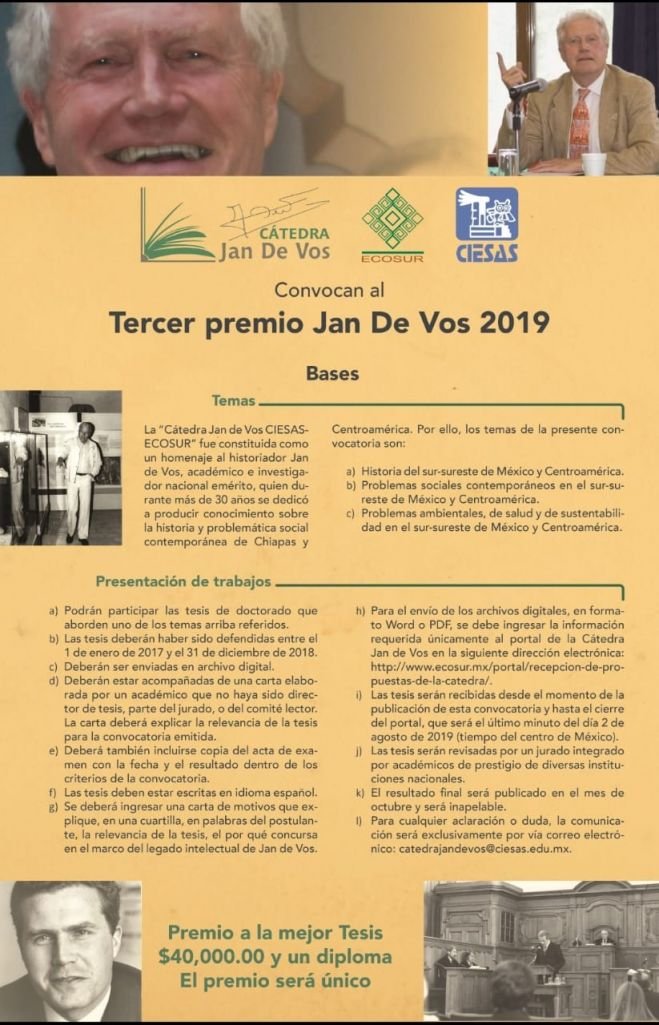Homenajearán al historiador Jan De Vos, premiando una tesis doctoral con 40 mil pesos