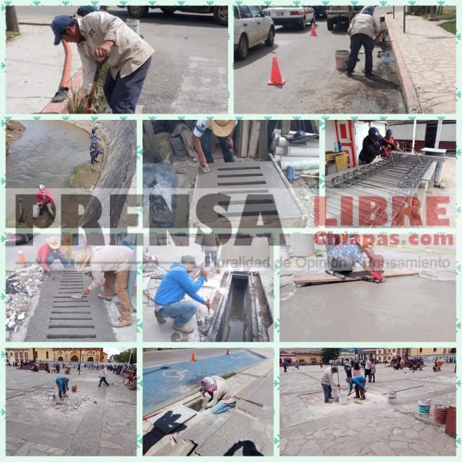 Trabaja Ayuntamiento en mejoras en la zona urbana de San Crist&oacute;bal de Las Casas