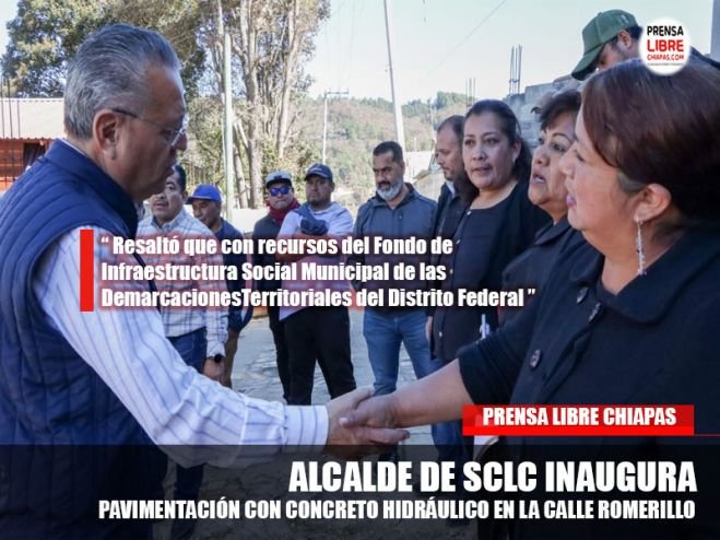 . Esta obra tuvo una inversión de 1 millón 300 mil pesos donde se realizó trabajos de pavimentación con concreto hidráulico, y rehabilitación de la red drenaje sanitario.