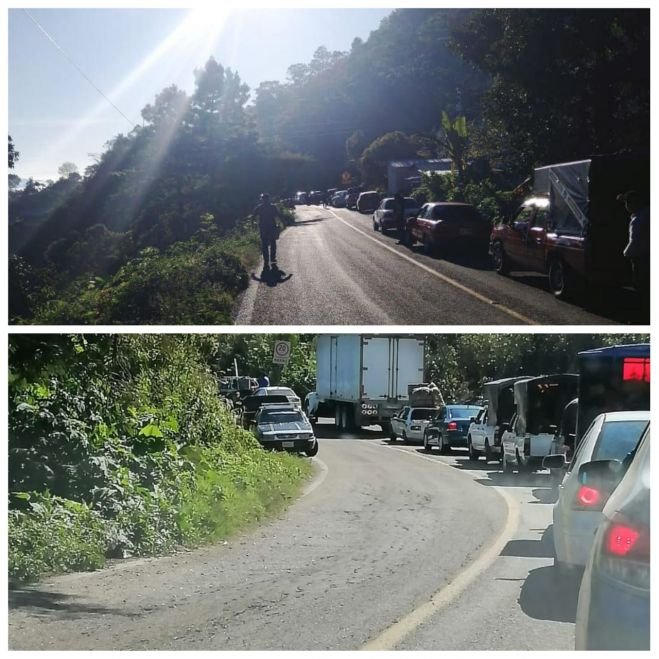 Campesinos se manifiestan en contra del edil de Oxchuc e instalan un bloqueo-boteo