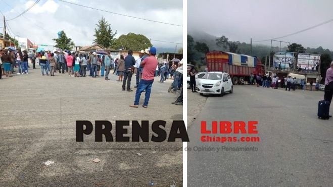 Habitantes de Teopisca bloquean carretera