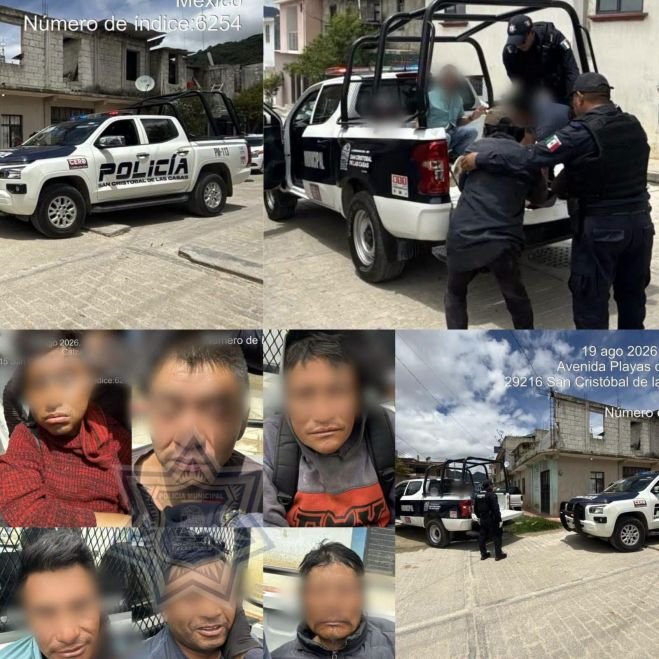 Polic&iacute;a Municipal detiene a siete personas durante operativo preventivo en San Crist&oacute;bal