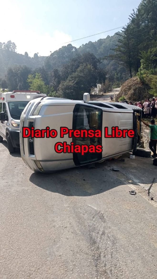 Volcadura deja en Zinacantán 