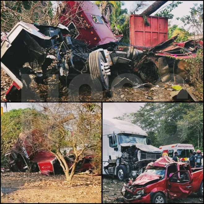 Fuerte choque en carretera Tapachula&ndash;Puerto Madero deja cuatro lesionados
