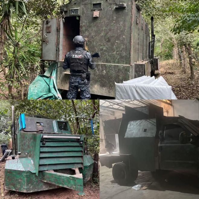 En operativo sorpresa, detienen a tres personas y hallan bodega de “vehículos monstruos” en Frontera Comalapa