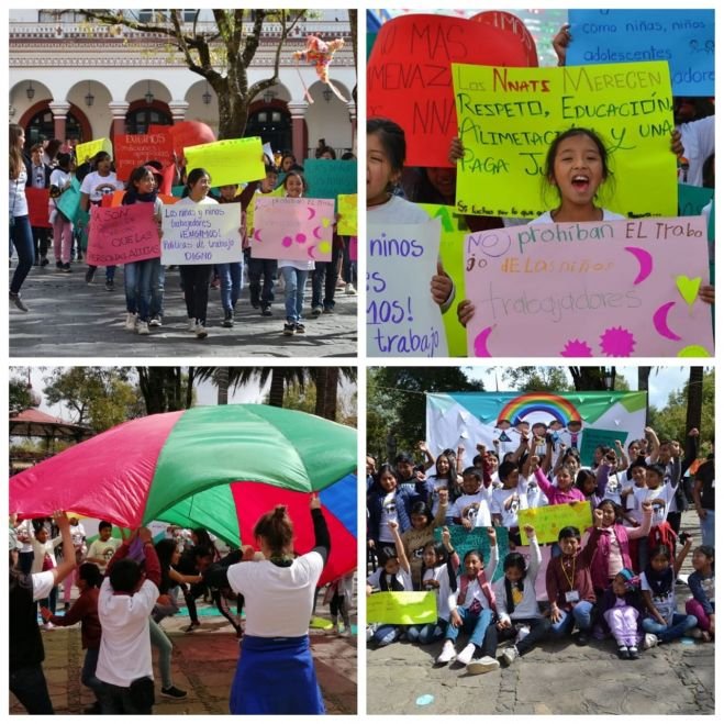 Marchan ni&ntilde;os, ni&ntilde;as y adolescentes en San Crist&oacute;bal