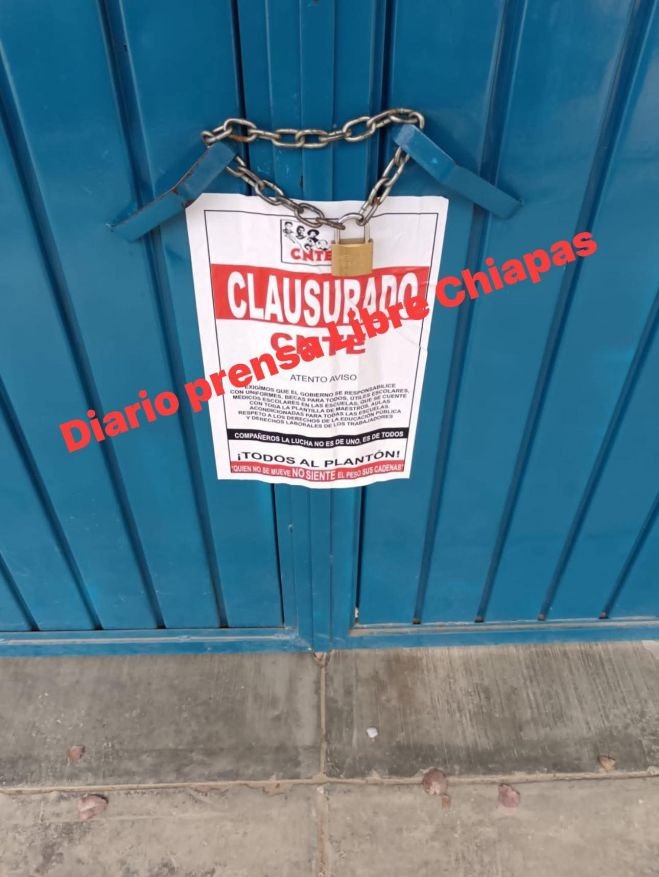CNTE clausura primaria en San Cristóbal de Las Casas
