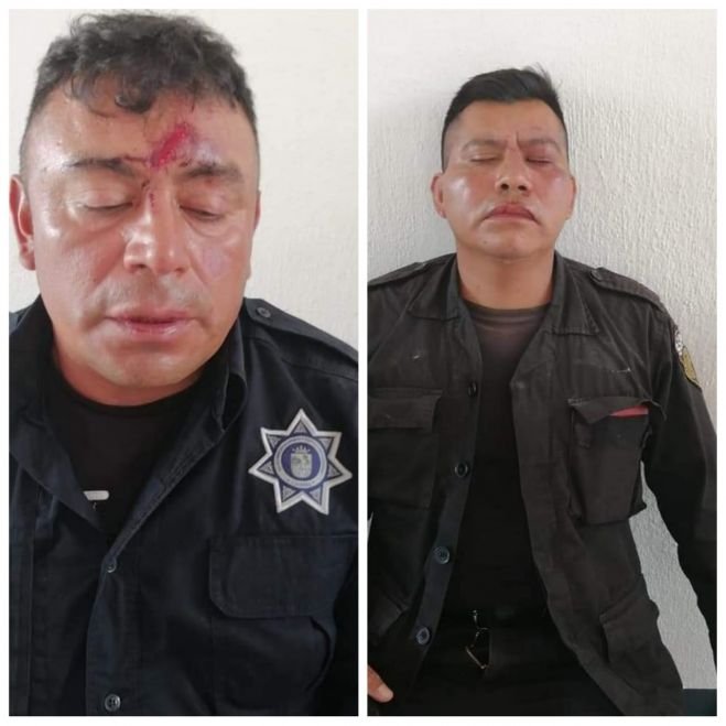 Sujetos encapuchados desarman y golpean a policias