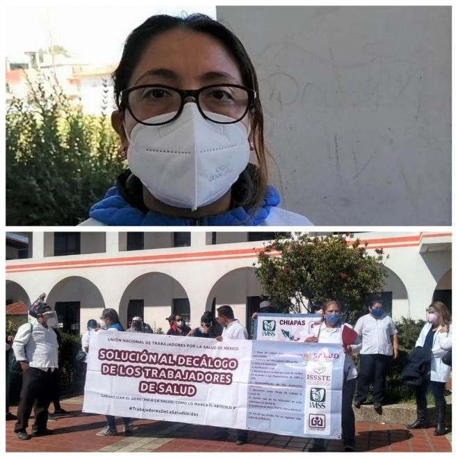 Trabajadores de la salud se manifiestan en la Unidad Administrativa