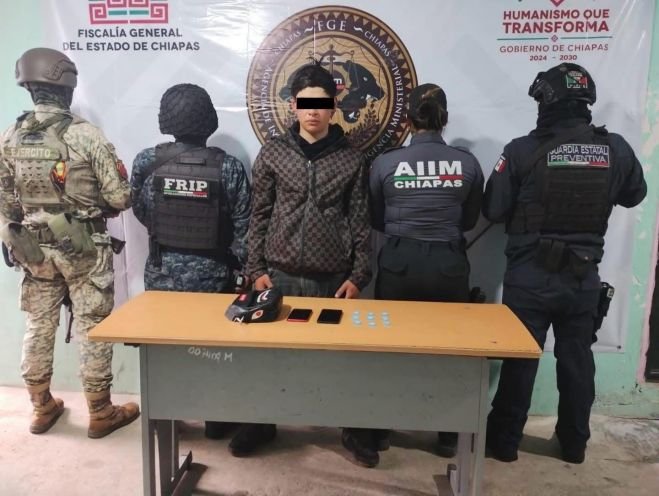 SSP detiene a masculino por posesi&oacute;n de narc&oacute;ticos en San Crist&oacute;bal de Las Casas