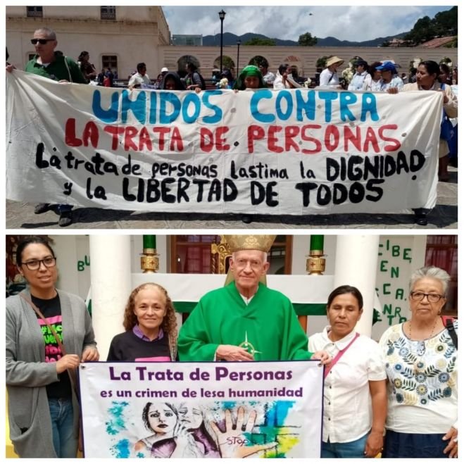 Feligreses marchan para exigir un alto a la trata de personas