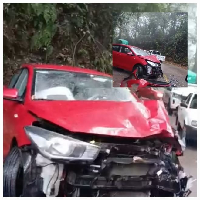 Aparatoso accidente en la curva del ejido San Manuel, tramo Ocosingo - Palenque