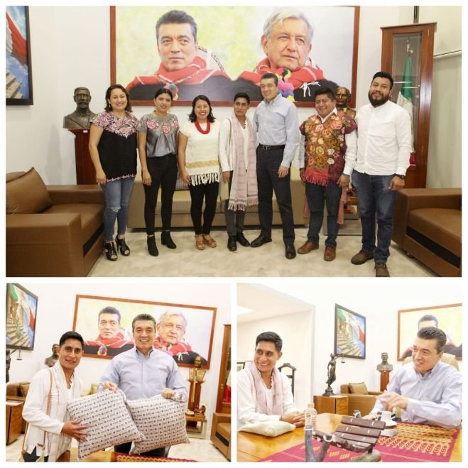 Reconoce Rutilio Escandón talento del diseñador de modas y tejedor chiapaneco Alberto López Gómez
