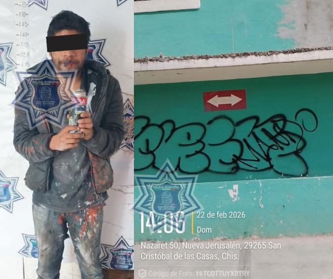 Detienen a joven por grafitear vivienda en San Cristóbal