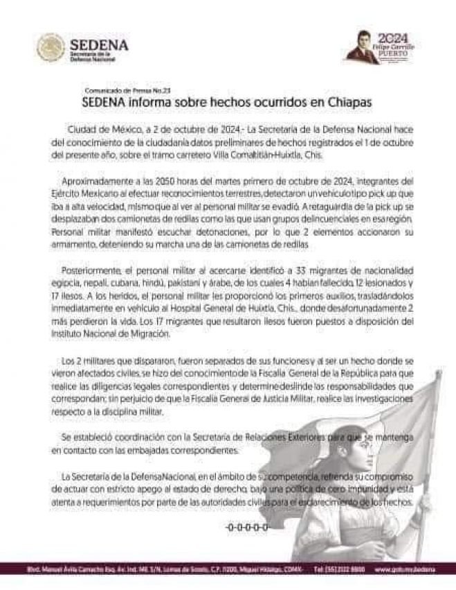 Militares ejecutan a migrantes, los confunden con delincuentes en Chiapas