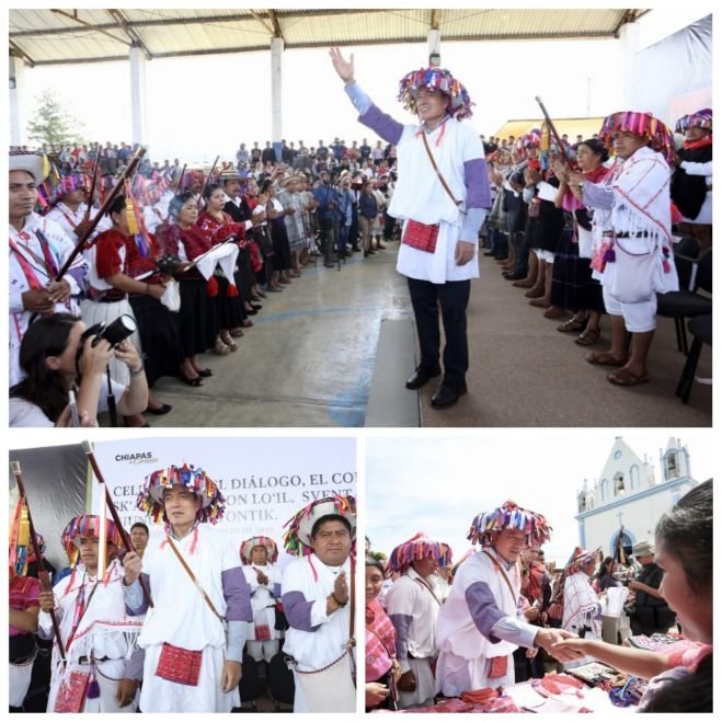 Junto a pueblos ind&iacute;genas, celebra Rutilio Escand&oacute;n el di&aacute;logo, el coraz&oacute;n y la paz de Chiapas