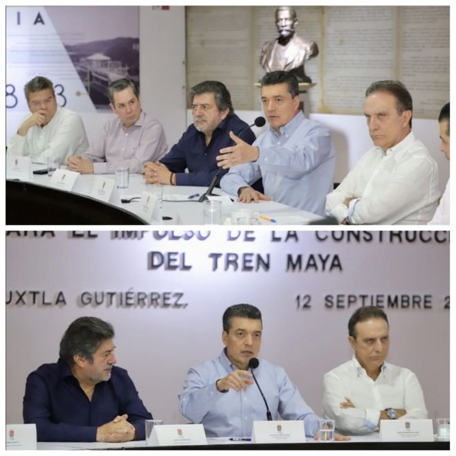 Encabeza Rutilio Escand&oacute;n reuni&oacute;n con sector productivo de Chiapas para el impulso del Tren Maya