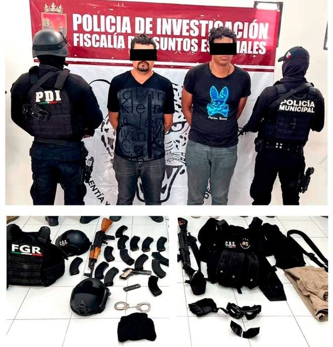 La FGE detiene en flagrancia a presuntos responsables de homicidio en grado de tentativa, portación de arma de fuego y daños a vehículo oficial