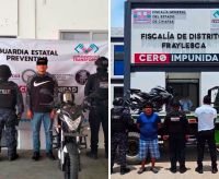 Detienen a dos personas y recuperan motocicletas con reporte de robo en SCLC y Villaflores