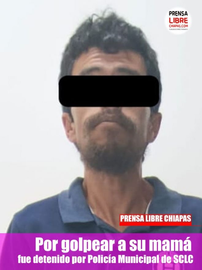 Por golpear a su mamá fue detenido por Policía Municipal de SCLC