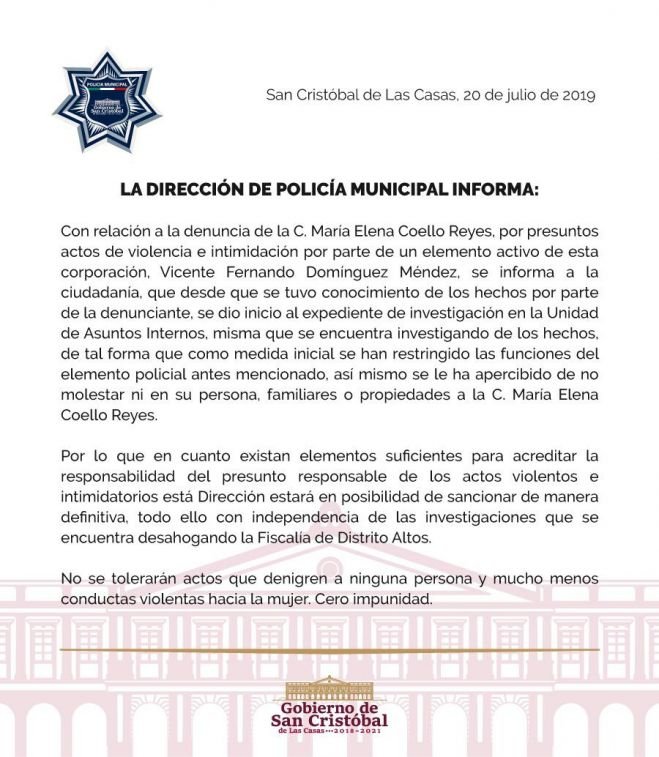 *LA DIRECCI&Oacute;N DE POLIC&Iacute;A MUNICIPAL INFORMA:*