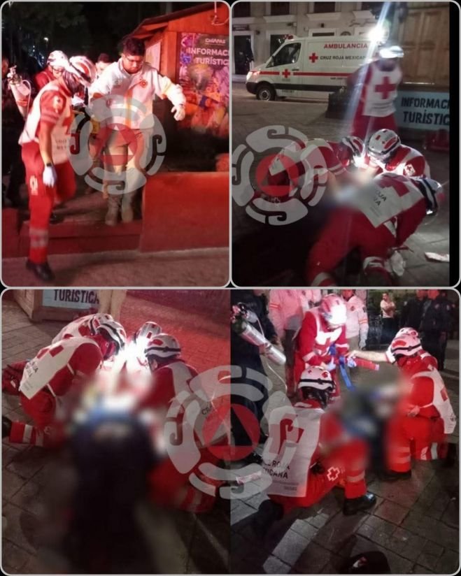 Atienden a policía municipal lesionado en el parque central de San Cristóbal