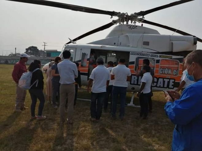 Trasladan vía aérea a menor con quemaduras